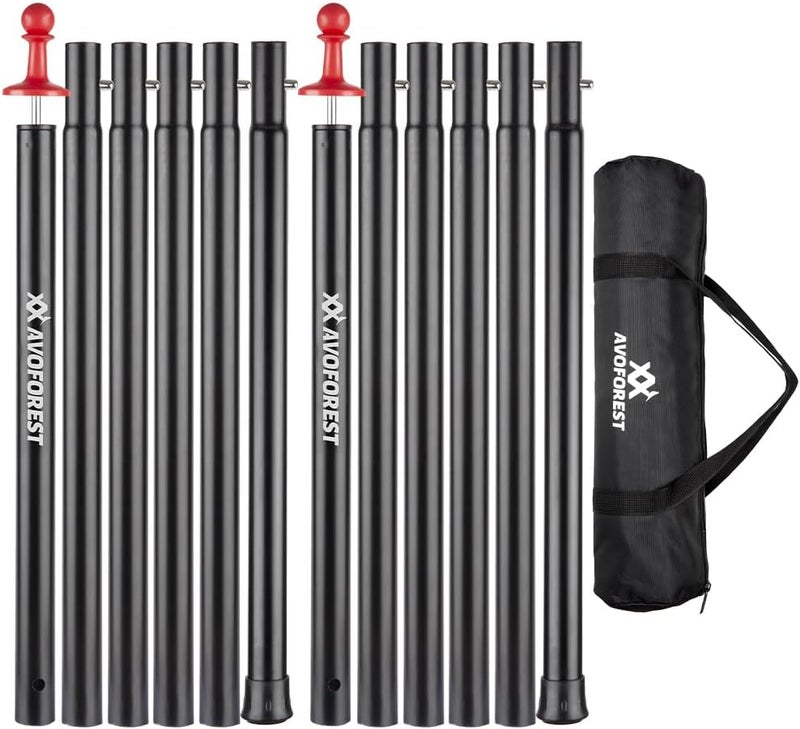 AVOFOREST Tent Poles for Tarp, Camping Tent Tarps Poles Adjustable Camping Accessories 90in Heavy Duty Poles Thicker Tent Pole with a Diameter of 0.98in for Backpacking Hiking Awning - Image 1